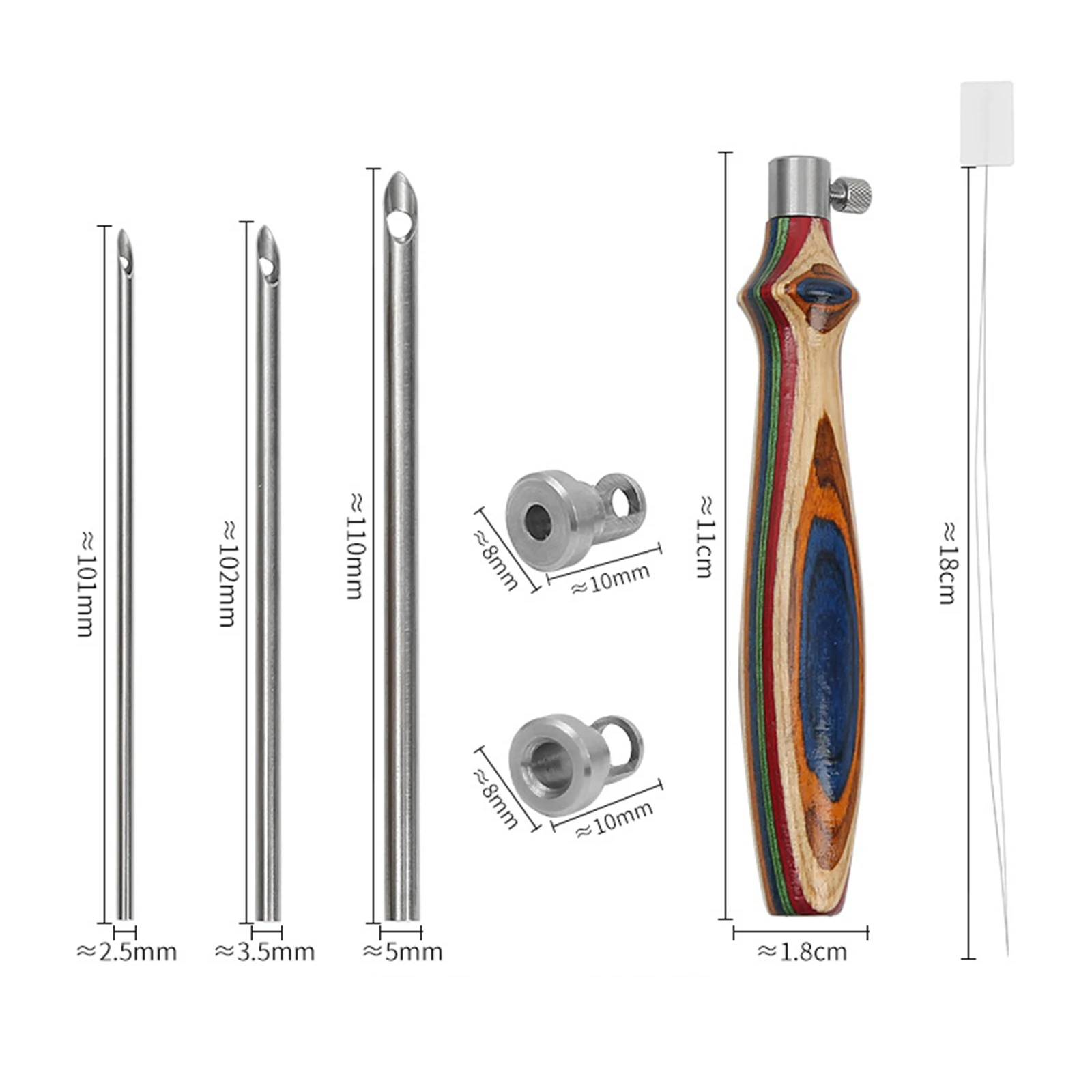 Punch Needle Tool strumenti di ricamo con 3 aghi abbellimento facile filettatura ago da punzone artigianale per filato Hobby 5mm/3.5/2.5mm