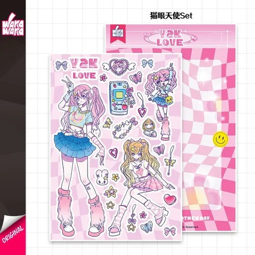 Imagen 2 del producto Pegatina de personaje de Ángel de ojo de gato, pegatina creativa decorativa DIY Guka