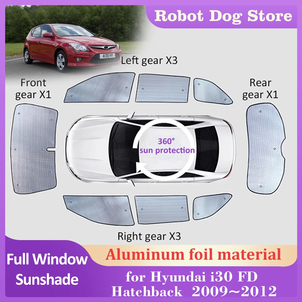 Car Sunshades Mat for Hyundai i30 FD Hatchback 2009~2012 Roof Windows Sun Visor Windshield Pad Curtain Sunroof Cover Accessories