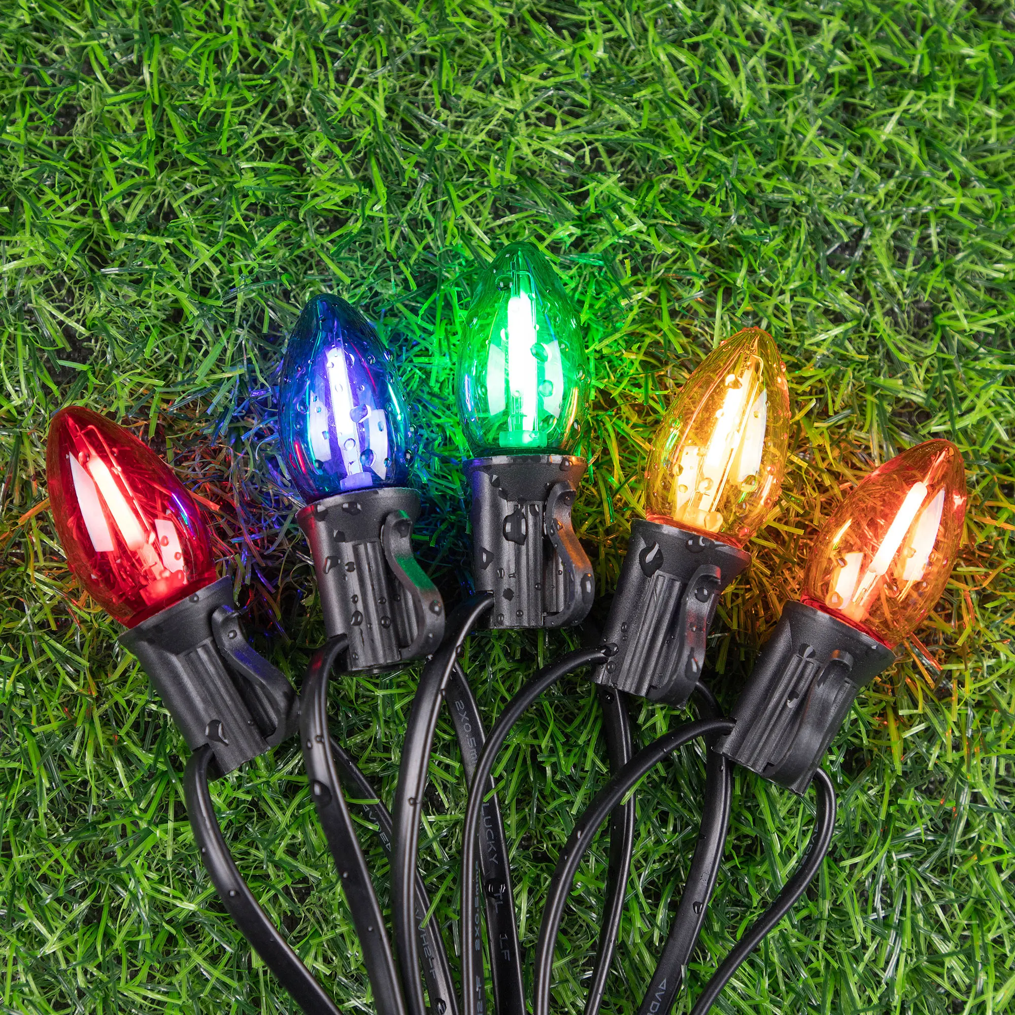 Shatterproof C7 String Light Colorful Led Replacement Bulbs 1W IP44 Plastic Candle Birthday Party Garden Home Decorative Garland
