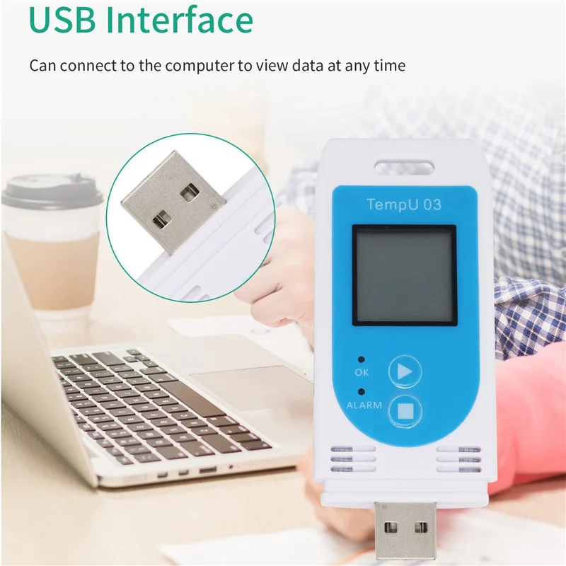 

【Горячие товары】10X Tempu 03 USB-регистратор данных температуры и влажности Многоразовый регистратор данных RH TEMP Регистратор Humiture Recording Met