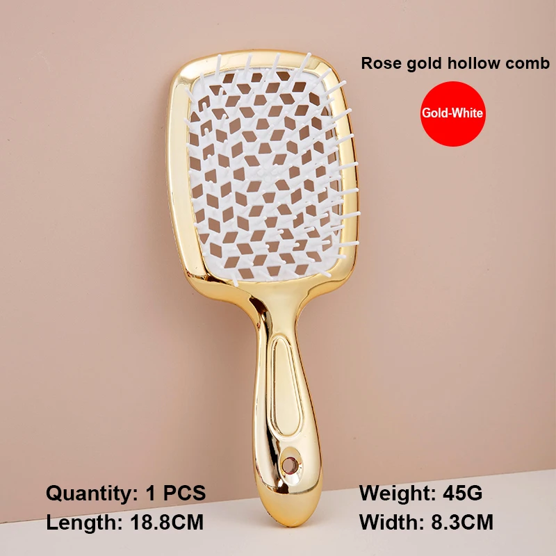 1Pcs Air Kissen Kamm GoldTangled Haar Kamm Haar Pinsel Massage Anti-statische Aushöhlen Nass Lockiges Haar Pinsel salon Haar werkzeuge