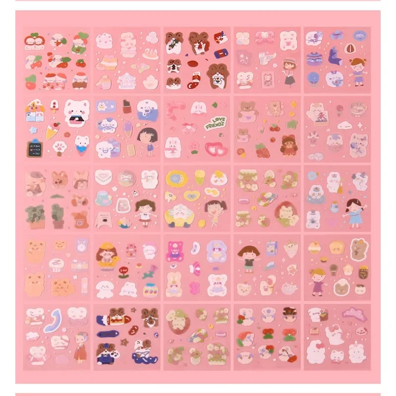 10 Teile/los Kawaii Cartoon Mädchen Kaninchen Graffiti Aufkleber für Kinder Hand-akcount Laser Material Aufkleber Telefon Fall Laptop Paster