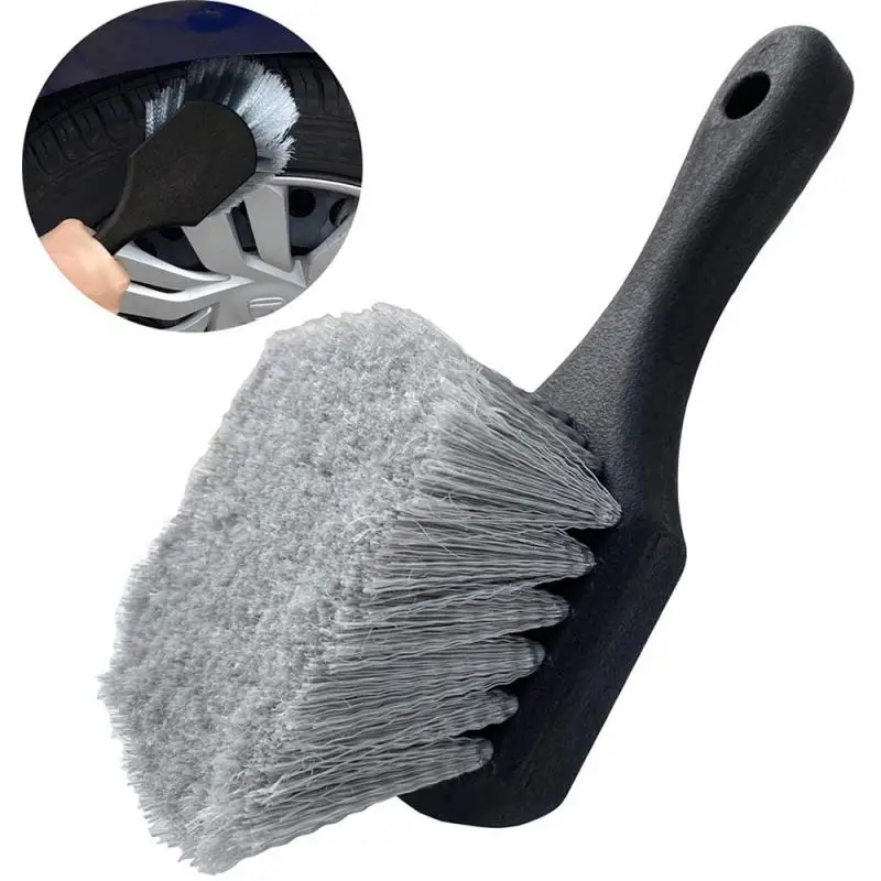 Auto Wheel Cleaning Brush Detail Brush Short Handle Tire Rim Washing Brush Vehicles Cleaning Maintain Accessories Set For Auto I