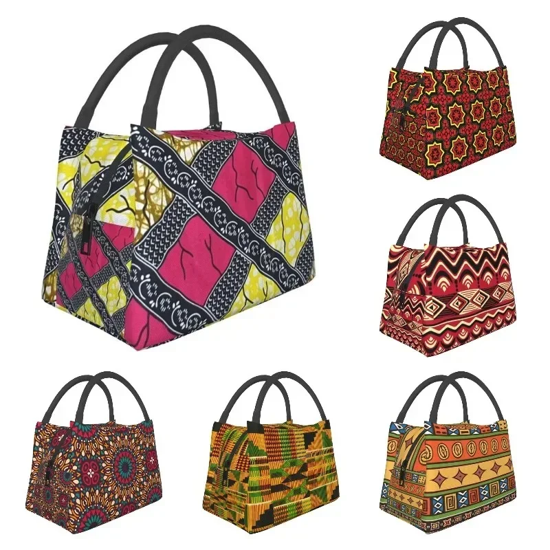 Stylish And Unique African Ankara Lunch Boxes Women Africa Ethnic Art Food Insulated Lunch Bag Office Work Pinic Container