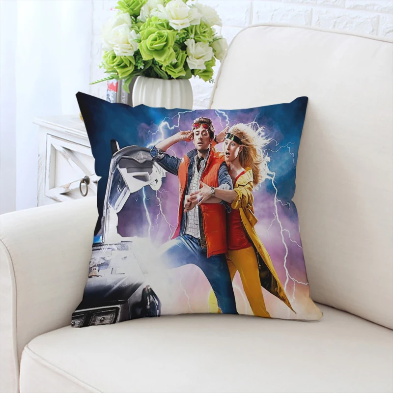 

40x40cm custom pillowcase B-Back to the future double-sided printed sofa cushion cover chair waist support fan gift 50x50cm