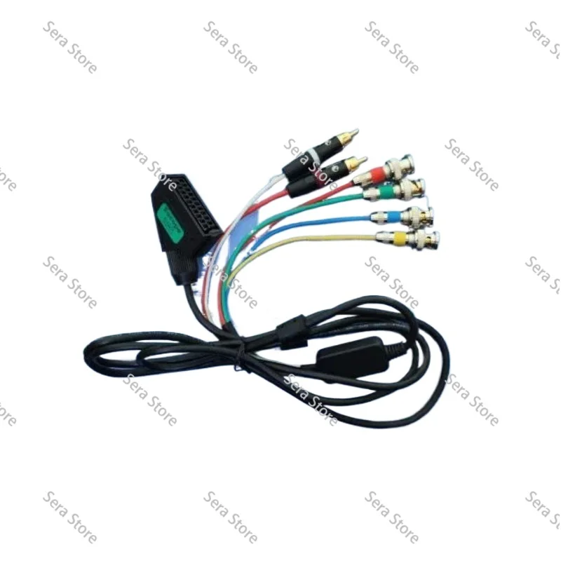 EU SCART or JP RGB21 Female To BNC, Color Monitor Use Broom Head Cable