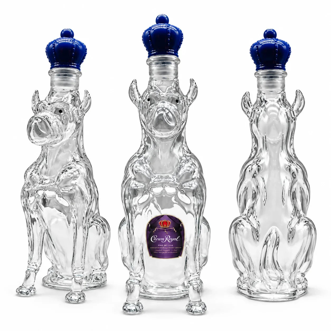 Unique Dog Figurine Glass Decanter Crown Cap Empty Wine Bottle Bar Home Table Decor Liquor Storage Display Ornament Gift