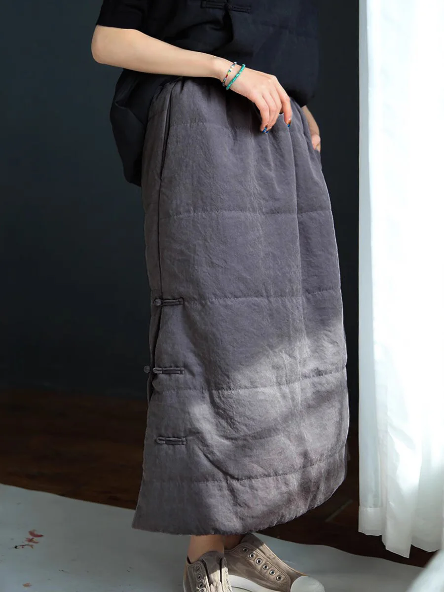 

Warm Cotton Lined Loose Women's Vintage Skirt High Waist Straight Cut H-ape Winter New Arrival Faion Brand Ladies Skirt