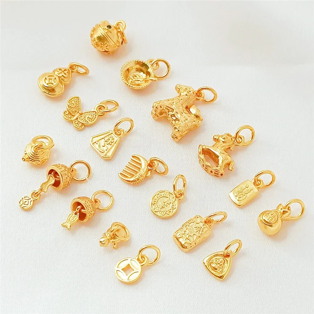 

Copper Plated 24K, Gold-plated and Zirconium-inlaid, The World's Richest Gourd Pendant Diy Bracelet Necklace Accessory