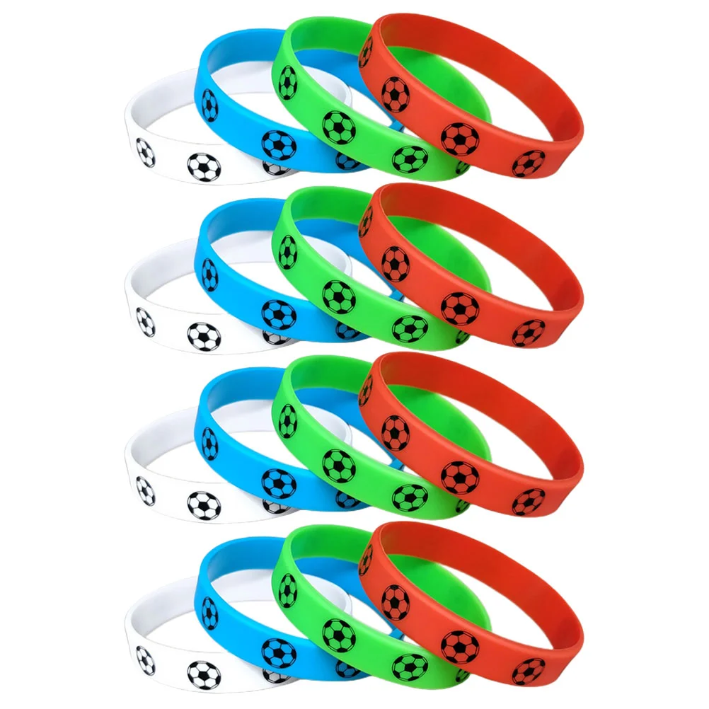 16 Pcs Football Bracelet Delicate Soccer Compact Wrist Wristband Decorative Wristbands for Men Pocket