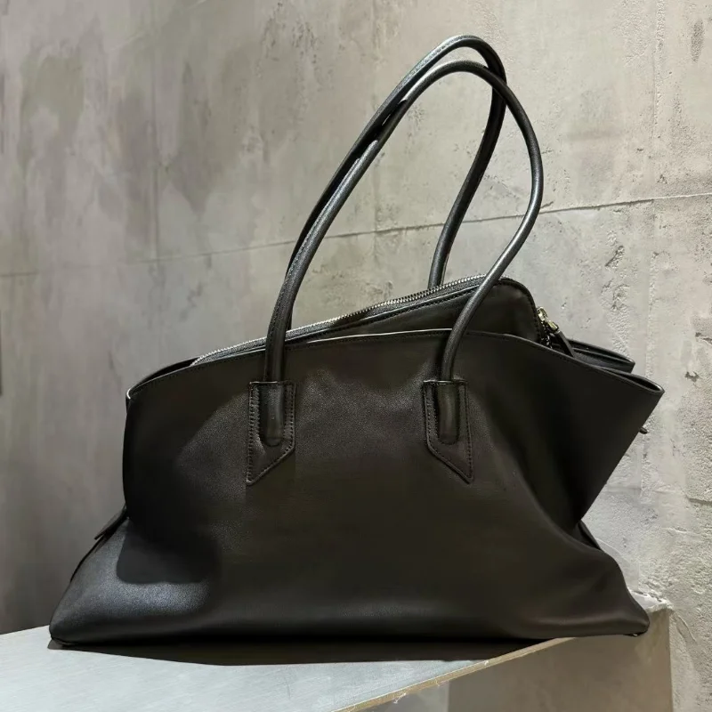 

Luxury Frosted Suede Tote Bag Irregular Design Shoulder Bag Women Large-capacity Commuter Handbag Double-head Zipper Storage Bag