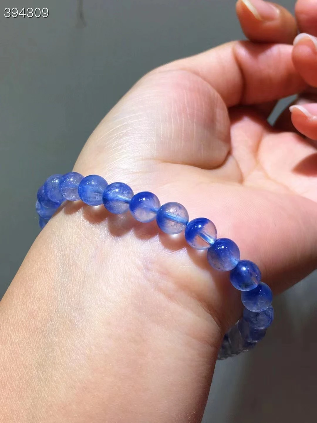 الطبيعية الأزرق Dumortierite Rutilated الكوارتز واضح الخرز سوار 6.8 مللي متر الأزرق Rutilated القط العين واضح الخرز المستديرة حجر AAAAAAA