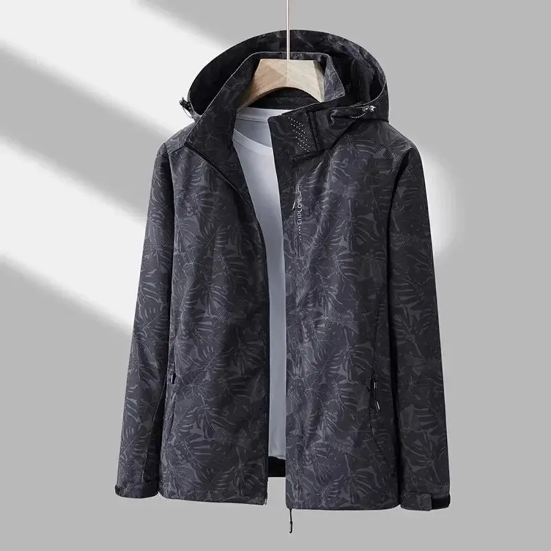 Outdoor Camouflage Jacket Women Men Single Layer Windproof Waterproof Hooded Jacket Breathable Sport Running Mount Camping Suit