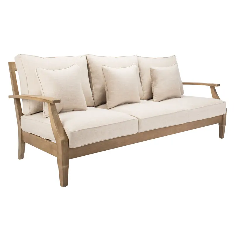 #ClassicLounge Chair Teak Outdoor Furniture with Removable Cushion Weathered Outdoor Sofa Chair Teak Garden Sofa