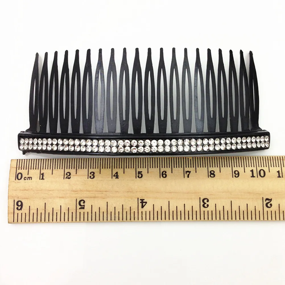 5Pcs Glitter Rhinestone Hair Combs with 2 Rows of Colorful Imitation Diamonds Red Gold Blue Pink for Bridal Wedding Party Prom