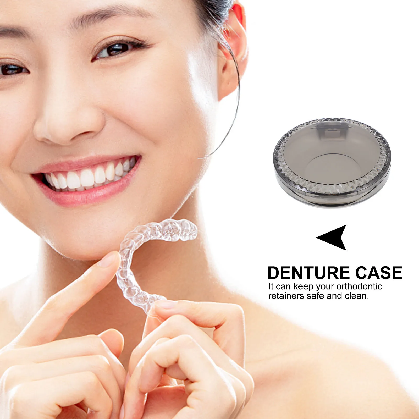 1Pcs Denture Case Premium Pctg Scratch Resistant Portable Retainer Holder Compact Orthodontic Retainer Box Dental Storage