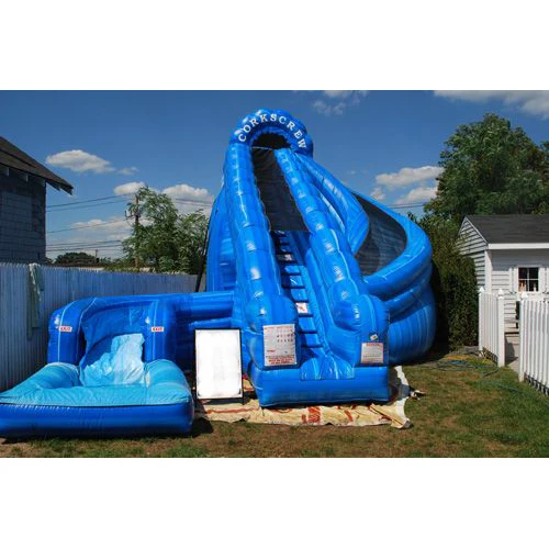 Commercial Manufacturer Inflatable Corkscrew Dry Pool Water Slide