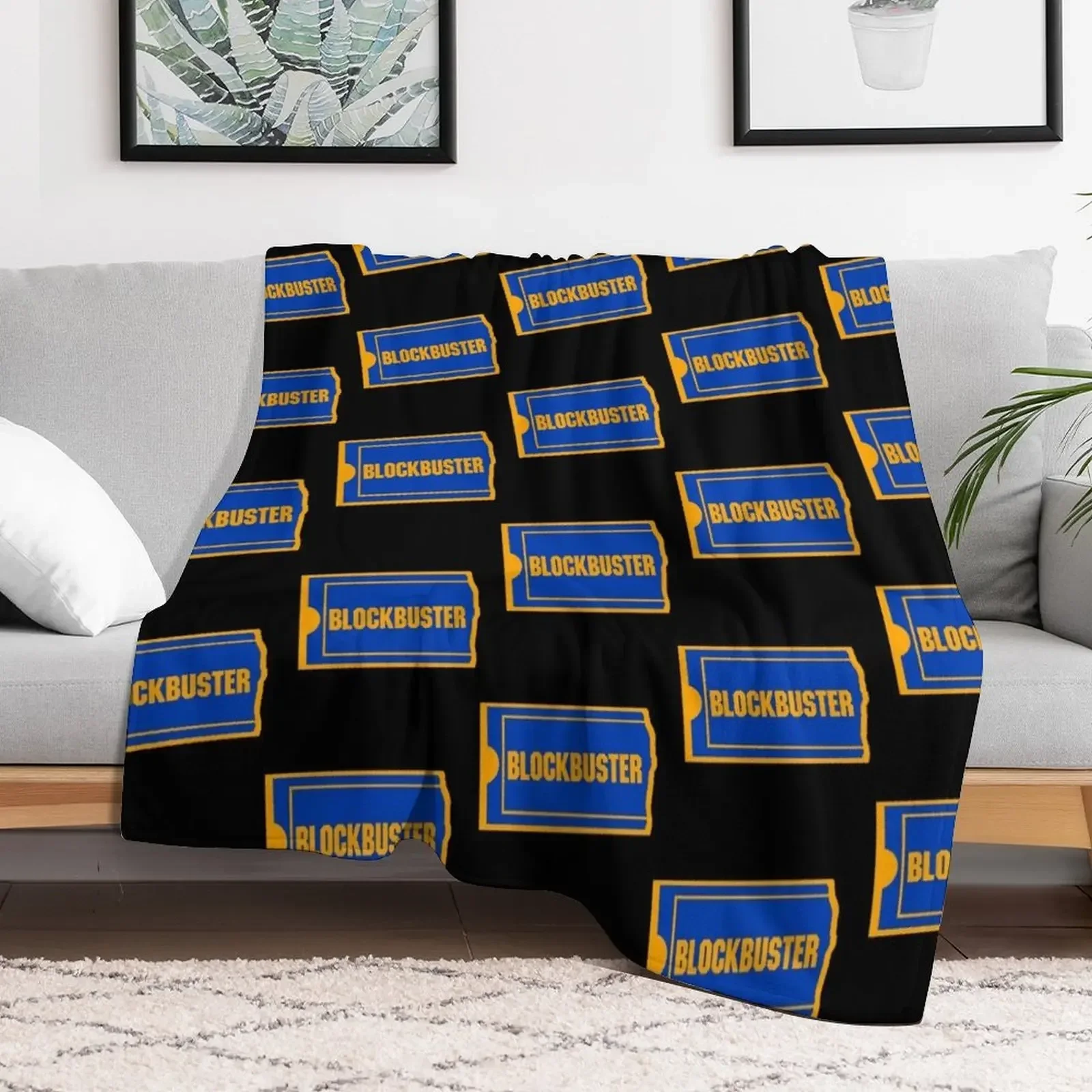 

Blockbuster Logo Throw Blanket Decorative Sofas For Sofa Thin Blankets Single valentine gift ideas Moving Blankets