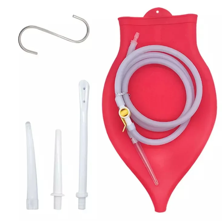 Professional Design Enema Douche Bag Kit Silicone Medical Grade PVC Enema Bag