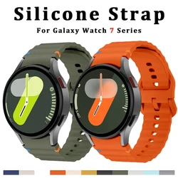 Correa deportiva de silicona Original para Samsung Galaxy watch 7, correa FE/5 Pro/6/4 classic de 44mm y 40mm