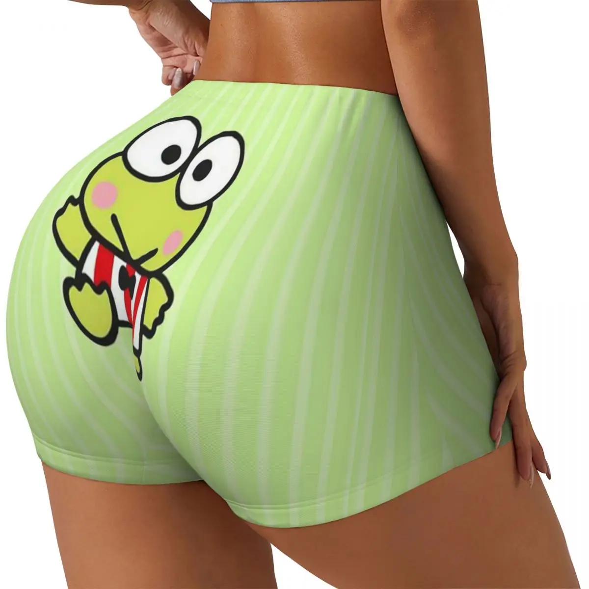 Custom Keroppi Kawaii Sanrioed Gym Running Volleyball Shorts Women's Workout Yoga Shorts