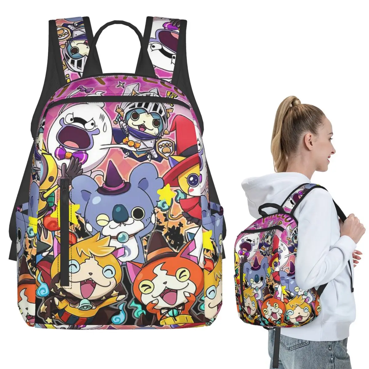 Yo-Kai Watch Cartoon Game (31) Backpack Student BookBag Boys Girls School Bag Laptop Shoulder Bags Men Women