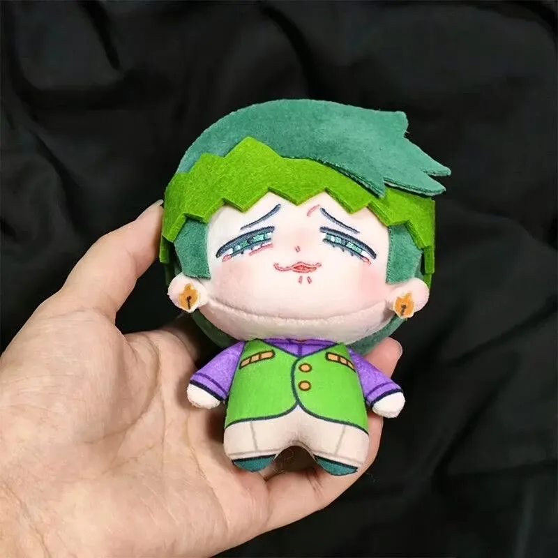 10cm JOJO Kishibe Rohan Stuffed Doll Pendant Halloween Anime Plush Toy Bag Cotton Hook Stuffed Doll Fans School Christmas Gift