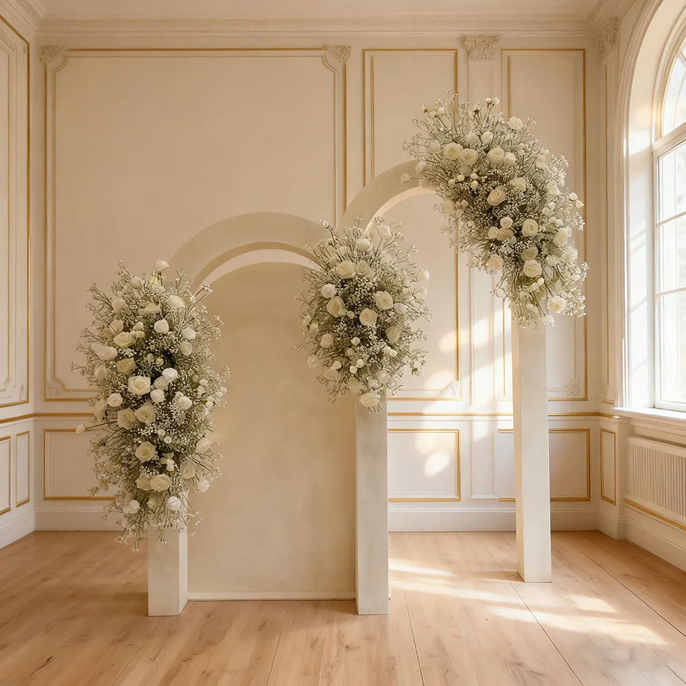 

Elegant Wedding Arch And Backdrop Artificial Flower Decoration Set