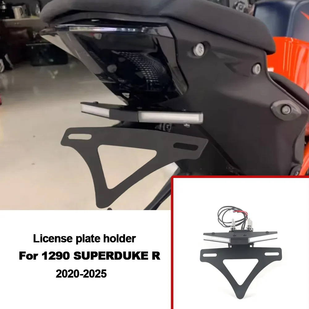 

﻿ For 1290 Super Duke R 2020-2025 NEW Motorcycle License Plate Holder Fender Eliminator Tailstock Frame LED Plate Light