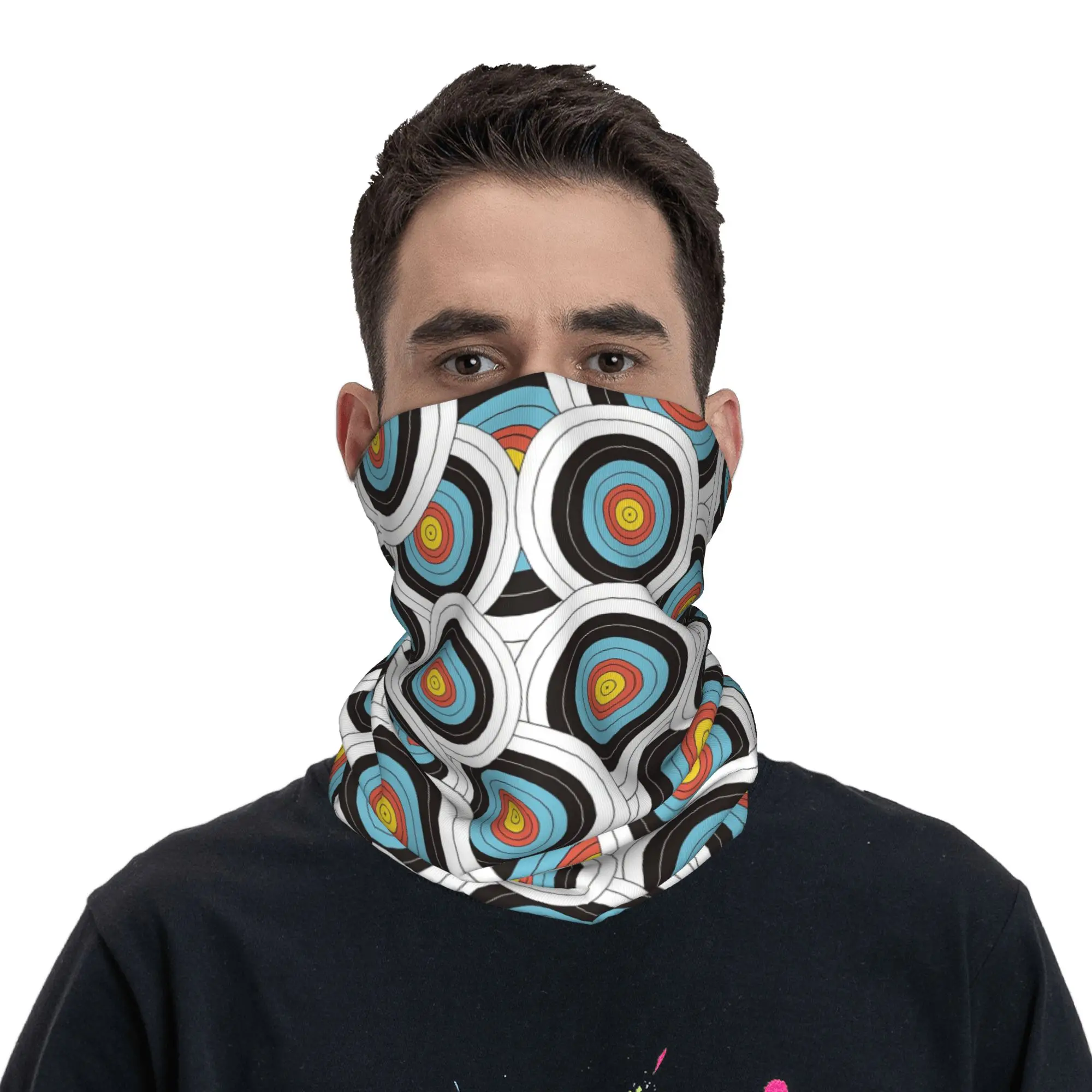 

On Target Archery Targets Bullseye Bandana Neck Gaiter Printed Wrap Scarf Headwear Hiking Fishing Unisex Adult Windproof
