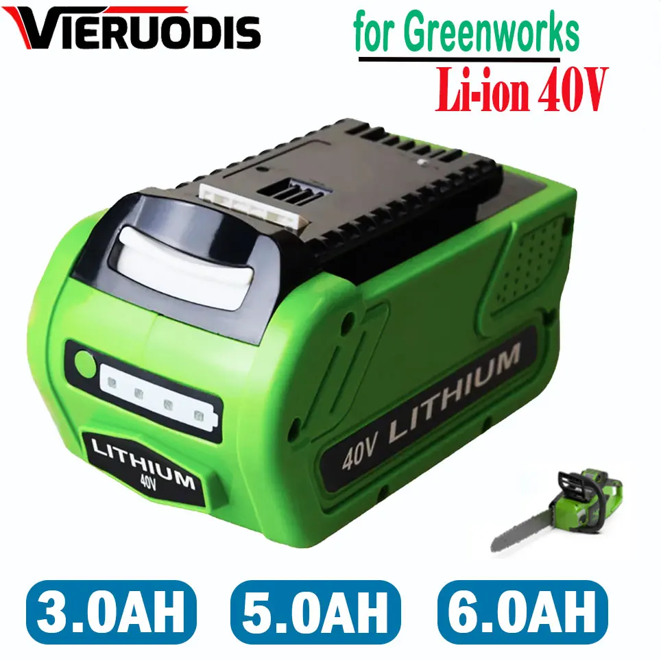 

For Greenworks 40V Batteries 6Ah GreenWorks G-MAX Li-ion Battery Manufacturer Replacement Battery for Lawn Mower Power Tools