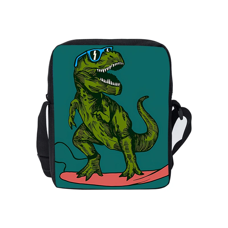 New Dinosaur Daily Single Sided Messenger Bag For Boy/Girls Children Best Gifts 2D Cartoon Casual Small Zipper Crossbody Bag