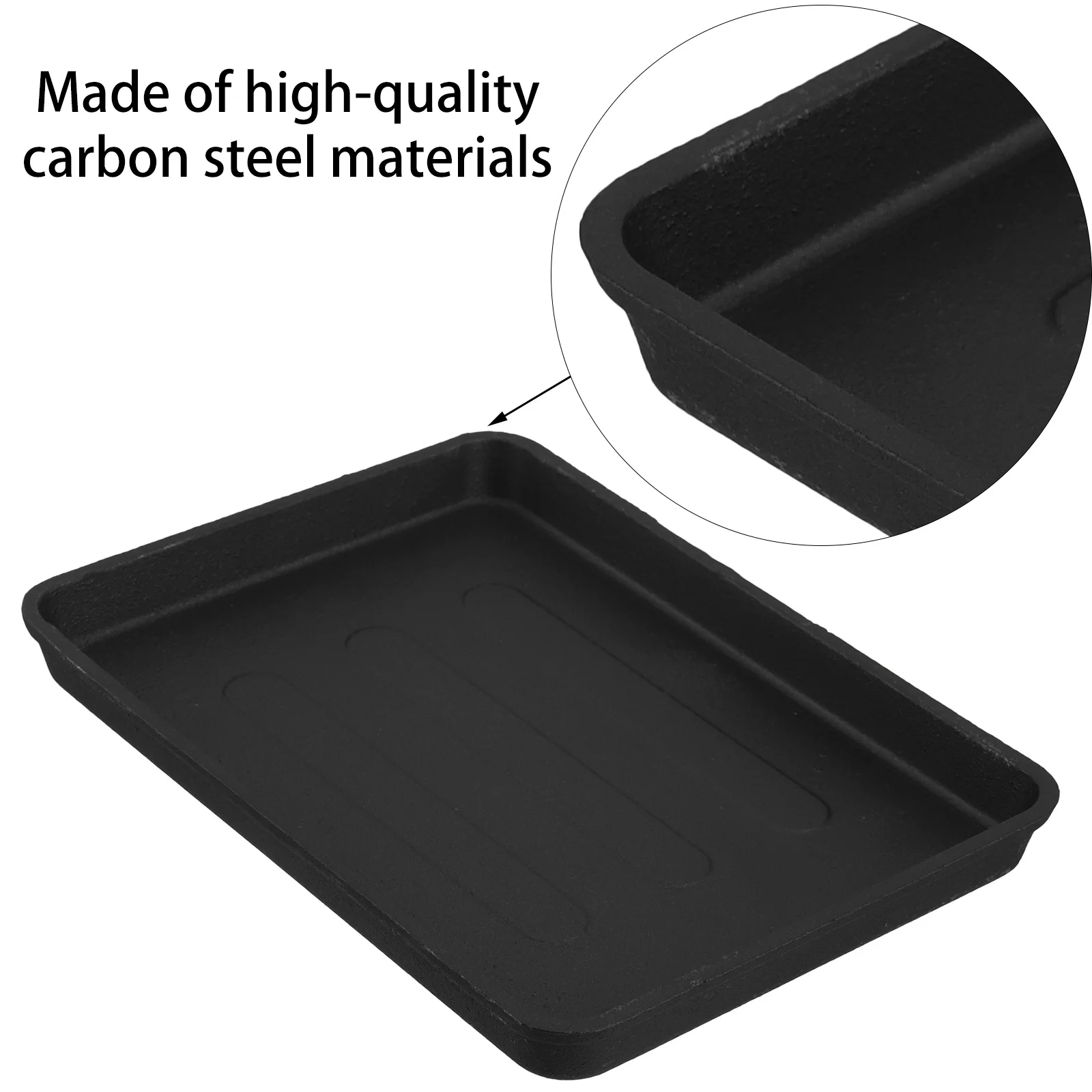 

Heavy Duty Cast Iron Grill Pan 38Cm Large Bbq Plate For Steak Fish Vegetables Teppanyaki Cooking Iron Plate Barbecue Tray