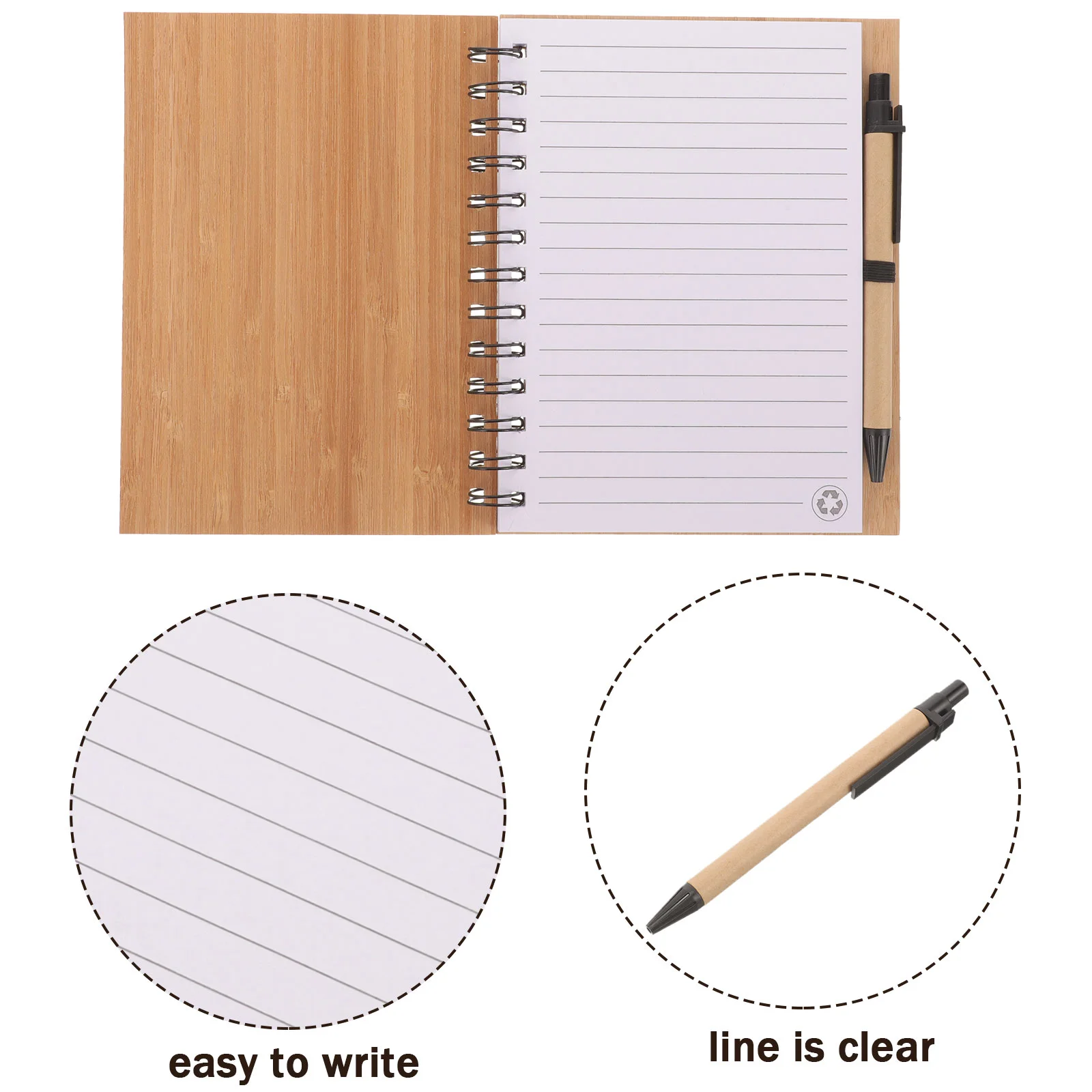 Notebook Reminder Small Notepad Recording Supply Simple Portable Multi-function Pads Bamboo