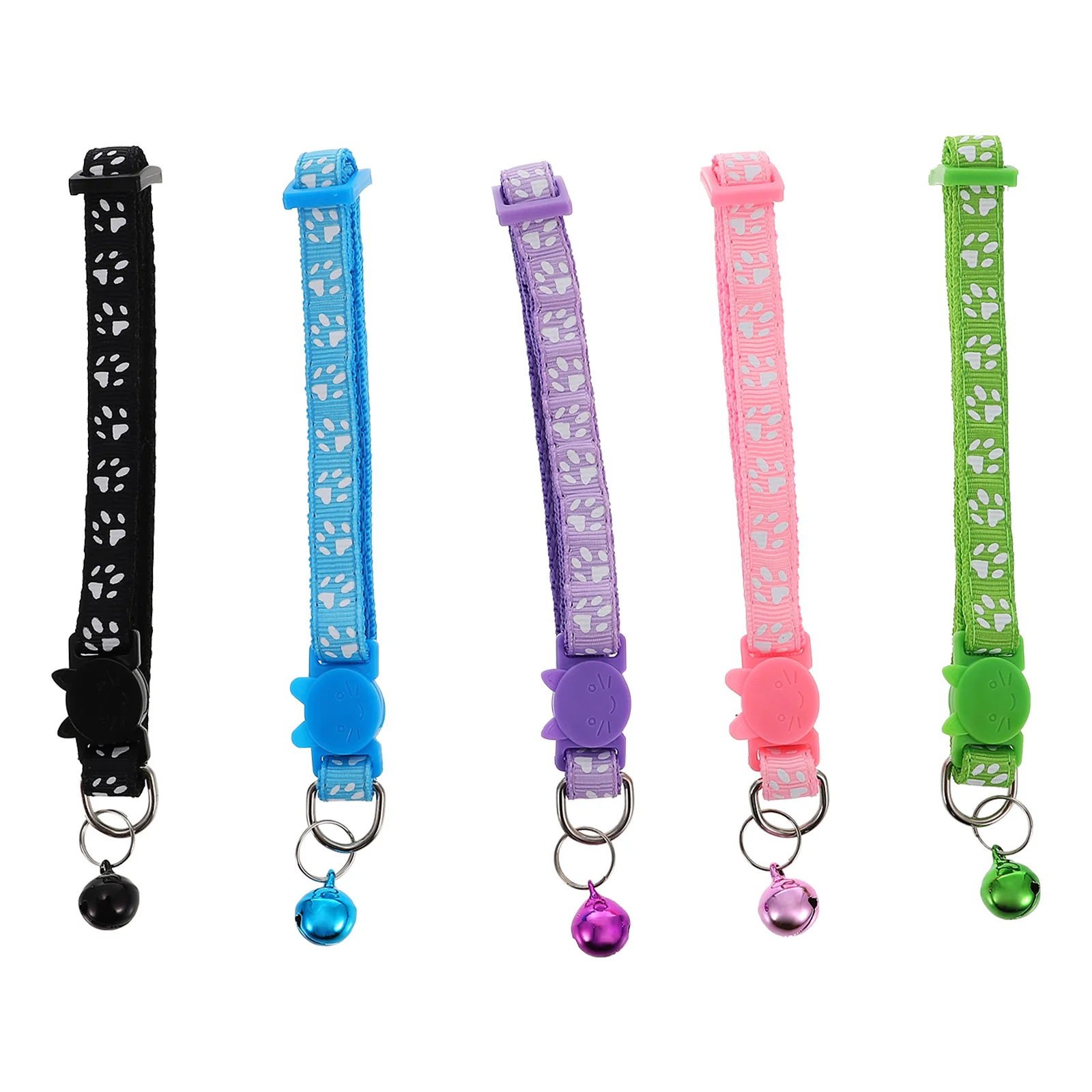 

5Pcs Adjustable Cat Collars Wear-resistant Cat Decors Decorative Bell Collars Cat Supply kitten collar