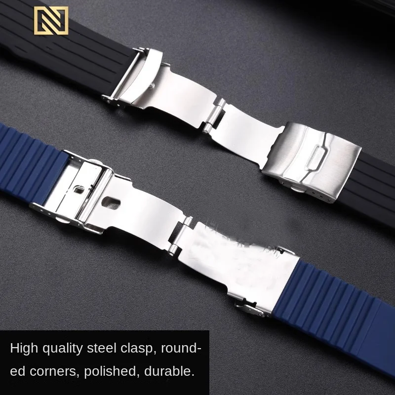 Новый силиконовый резиновый ремешок для часов для Oris Aquis 7330 7740, ремешок для часов 22x11 мм, 24x12 мм, выпуклый ремешок, браслет, черный, синий