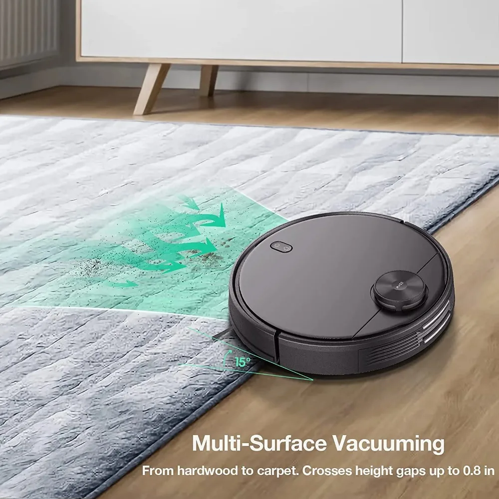

Robot Vacuum with LiDAR Room Mapping, 2,100Pa Strong Suction, Straight-line Movements, Virtual Walls, Ideal for Pet Hair