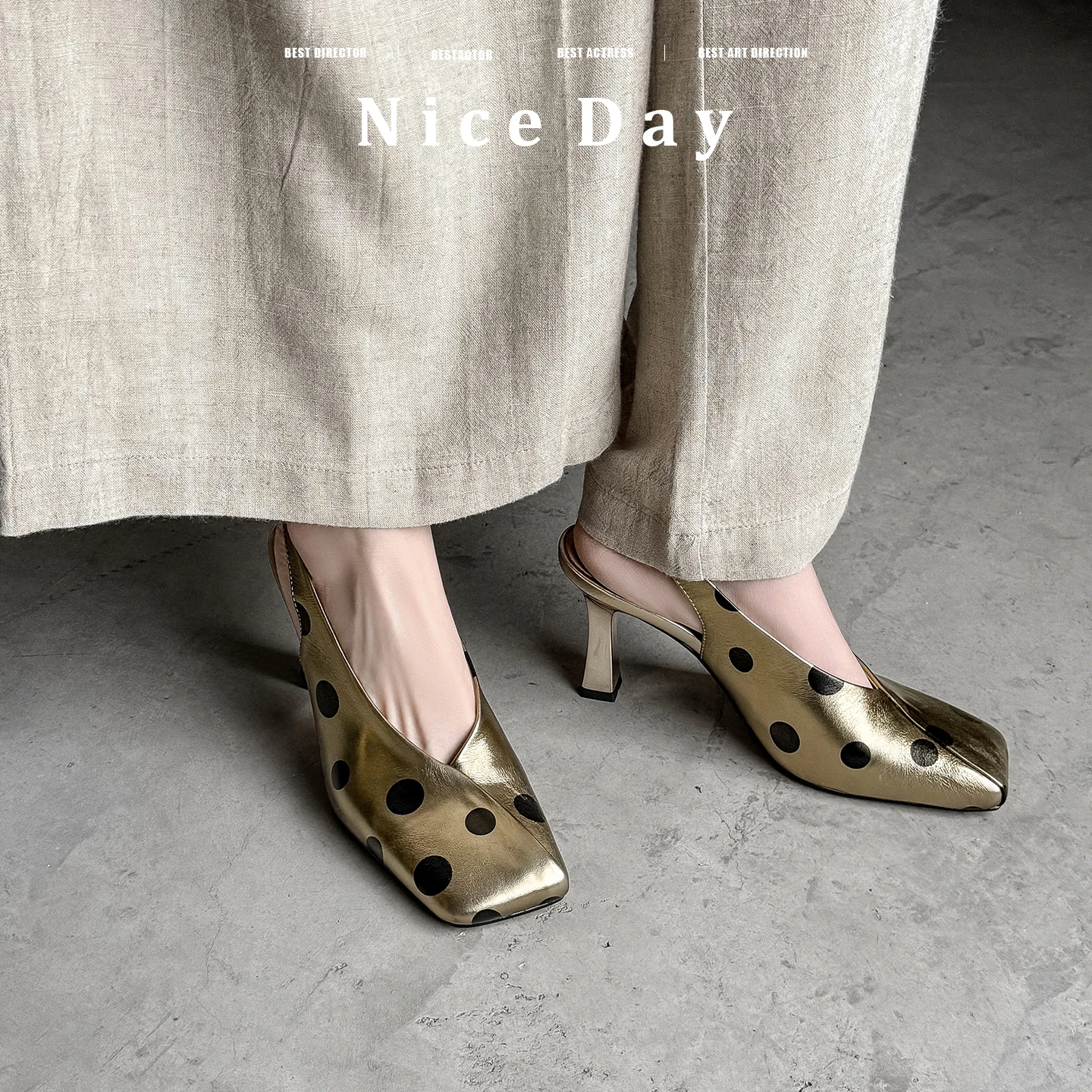 2026 new summer women sandals natural leather 22-25cm cowhide+sheepskin square toe back-buckle high heel women shoes fashion image 2