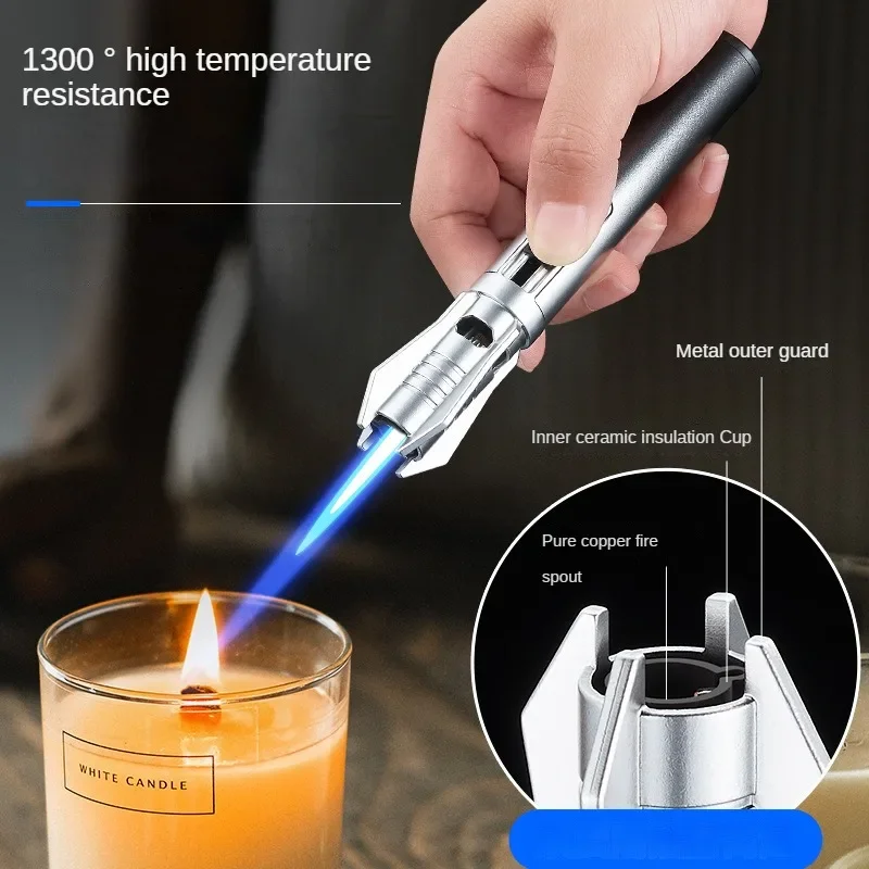 Creative Portable Torch Spray Gun Lighter Mini Cigarette Lighter Outdoor Barbecue Candle luxury Cigar Accessorie Gadgets For Men