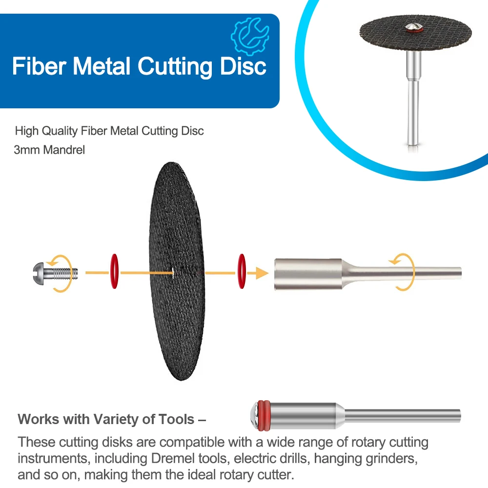 XCAN 32mm Abrasive Cutting Disc Set With Mandrels Grinding Wheels For Dremel Accesories Metal Cutting Rotary Tool Saw Blade