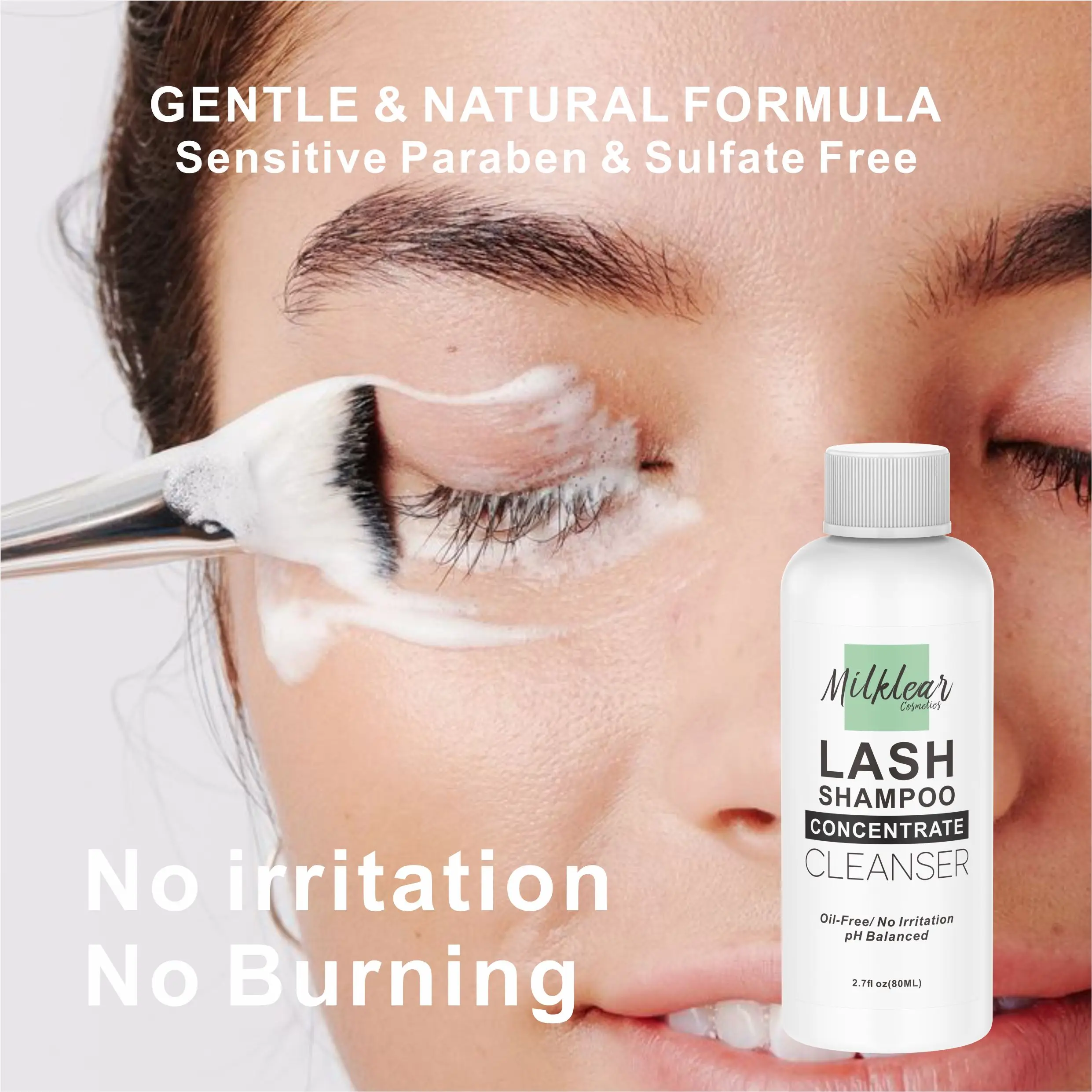 Lash Shampoo Concentrate Solution High Concentration 80ML DIY Eyelash Cleanser Concentrate for Lash Extensions for Home