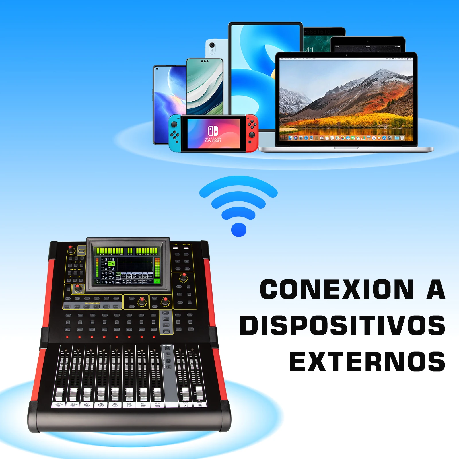 Consola mezcladora profesional MD12, Mezclador de Audio Digital de 12 canales para estudio/rendimientos en vivo/encendido