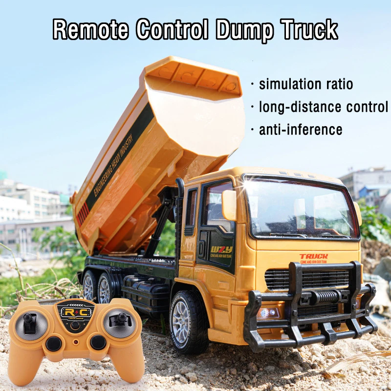 

Rc Truck Toys for Boys 6Ch Remote Control Cars with Led Light Children Christmas Gift Dump Truck Model 2.4Ghz Electric Toys