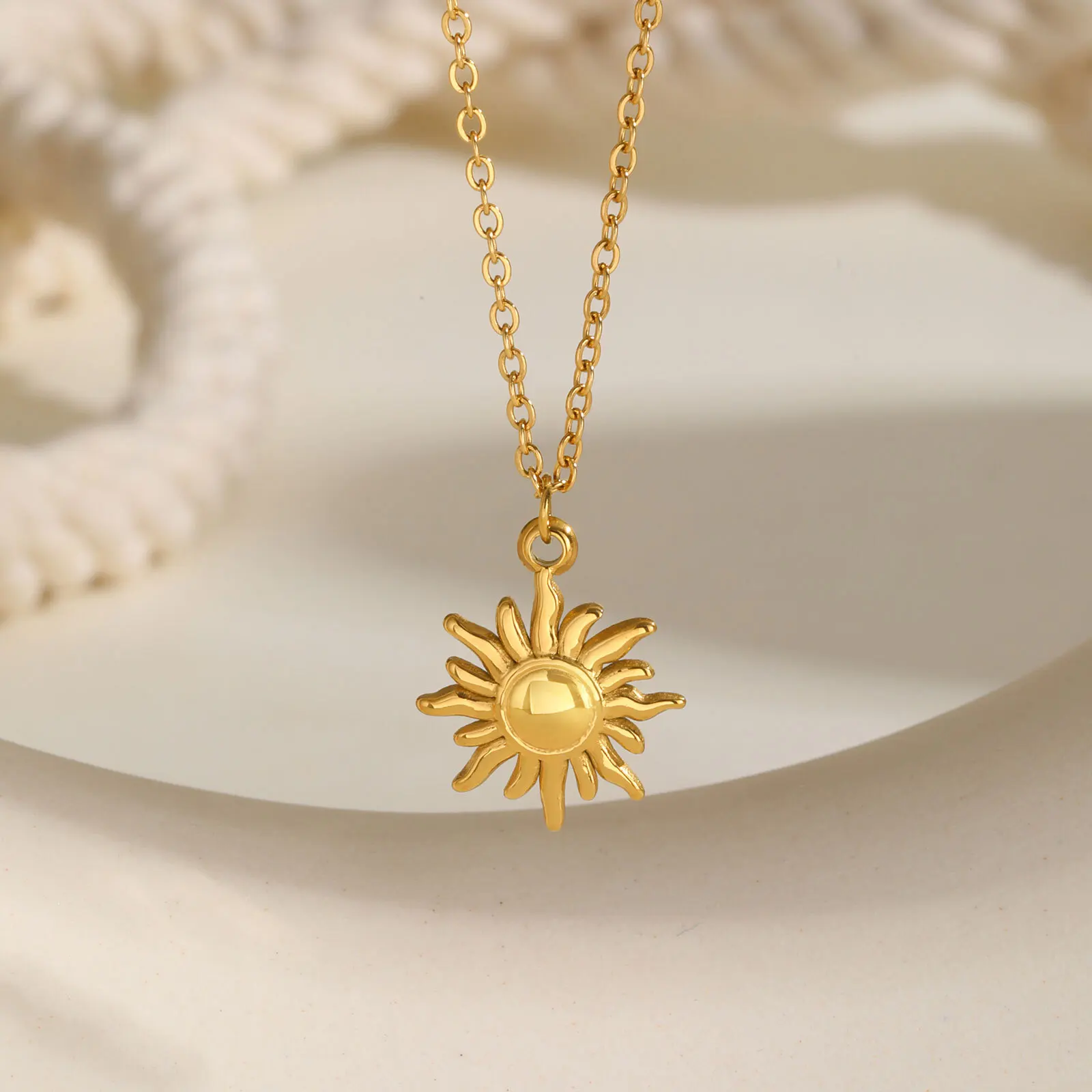 Greek Sun Necklace … - image