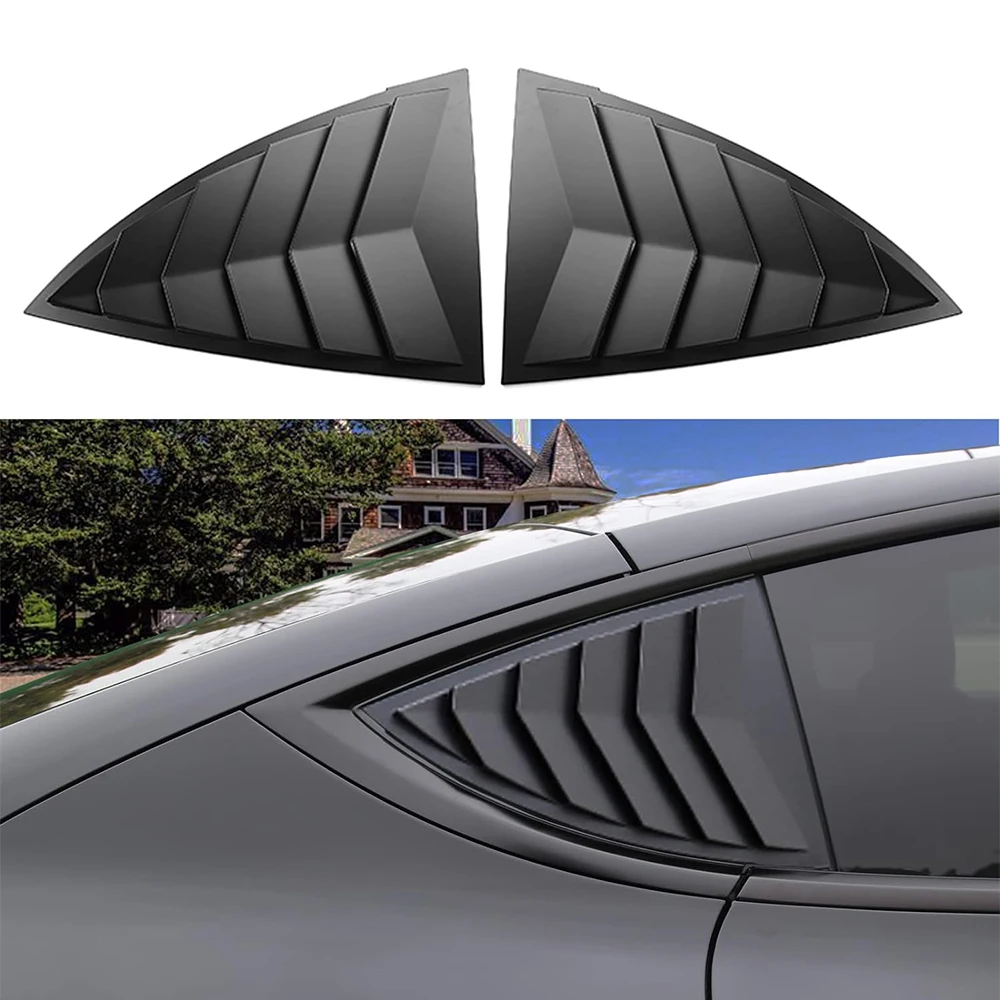 Matte Carbon Fiber Side Window Louver Cover Style For Tesla Model Y 2021-2023 Accessories Rear Window Spoiler Splitter Cover