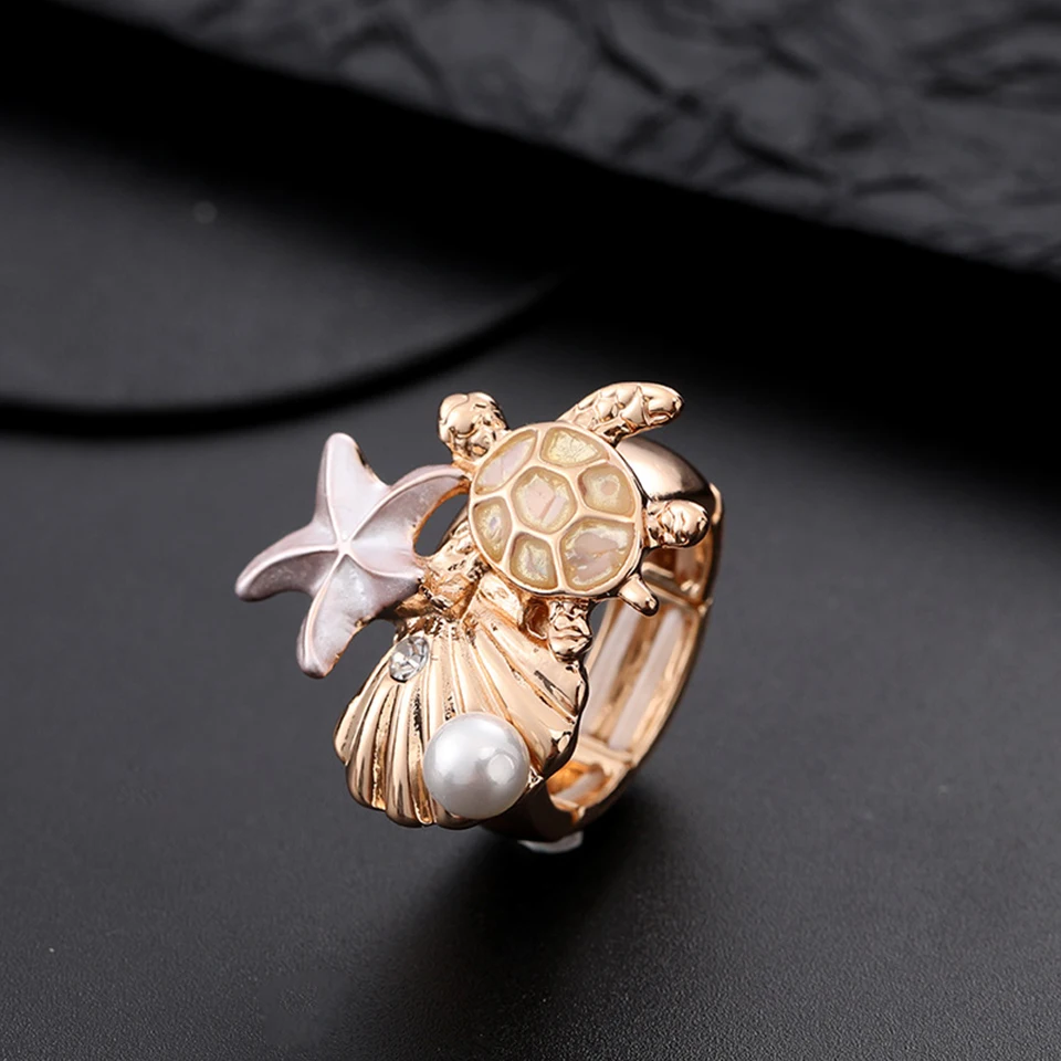 Vintage Jewelry Rings For Women Gold Color Turtle Korean Fashion Paired Rings Gothic Modern Accessories New in Ring Dropshipping