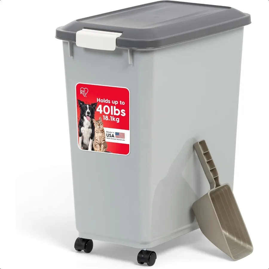 recipient-de-stockage-des-aliments-pour-chiens-iris-usa-avec-roulettes-couvercle-hermetique-cuillere-de-2-tasses-jusqu'a-40-livres-stockage-des-aliments-pour-animaux-de-compagnie-stockage-de-cuillere-integre