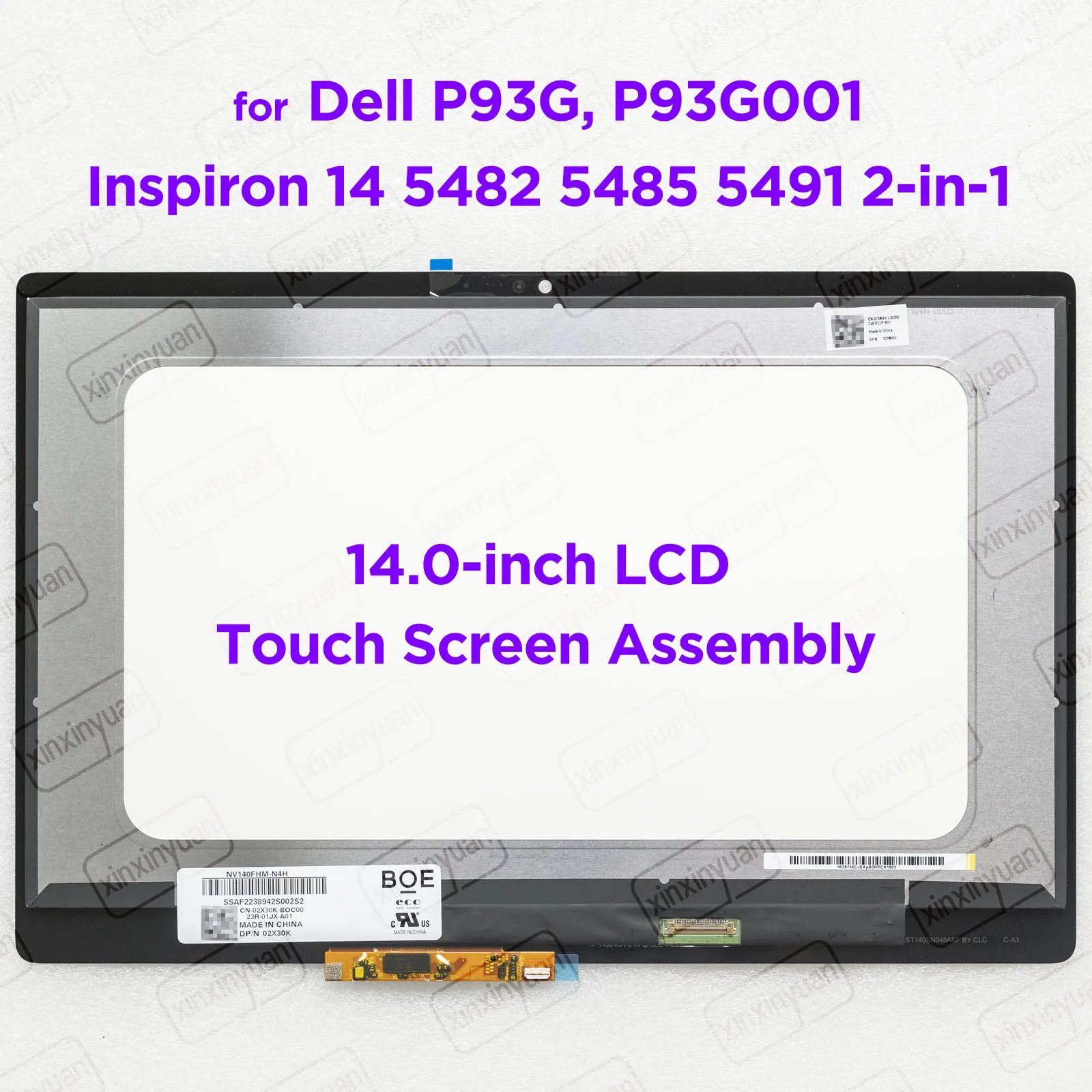 Laptop Lcd Touch Screen Digitizer Assembly Substituição do Painel de Exibição Dell Inspiron 14 5482 5485 5491 P93g P93g001 14.0 2in 1