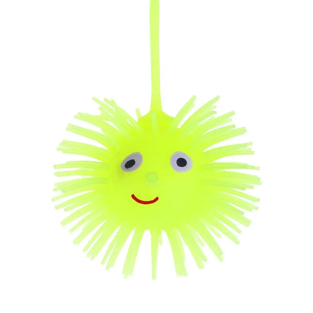 Toy Squeeze Anti Stress Kids Gifts Children Adult Elastic Glow Hair Ball LED Light Up Toy Glowing Hair Flash Ball Vent Ball